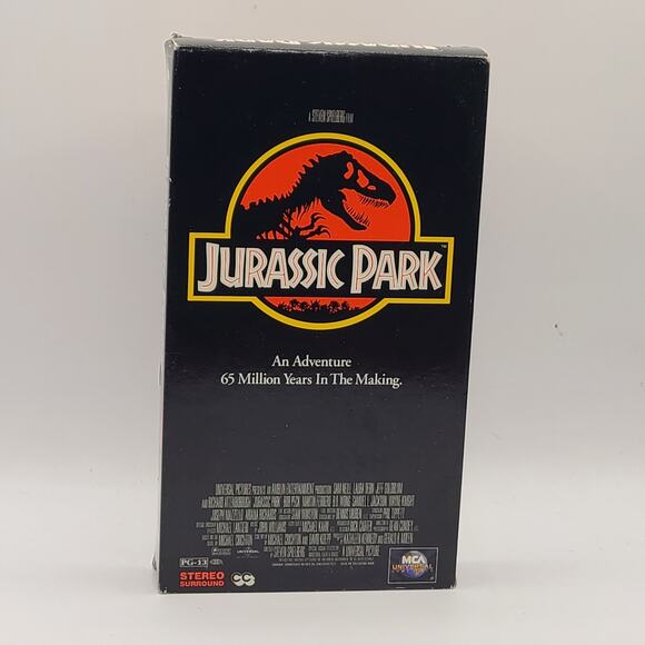 Jurassic Park by Steven Spielberg (VHS, 1993) MCA Universal Jeff Goldblum T-Rex - Picture 1 of 3